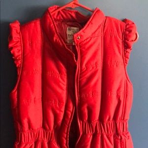 Red slim waist vest